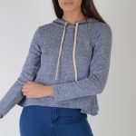 Lovemystyle Blue Hooded Jumper With Peplum Hem